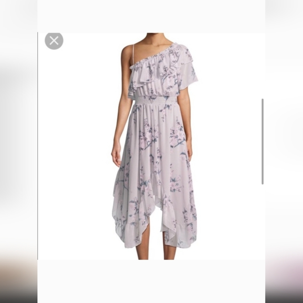 Misa Los Angeles Lavender Floral Asymmetrical Dress - Picture 2 of 6